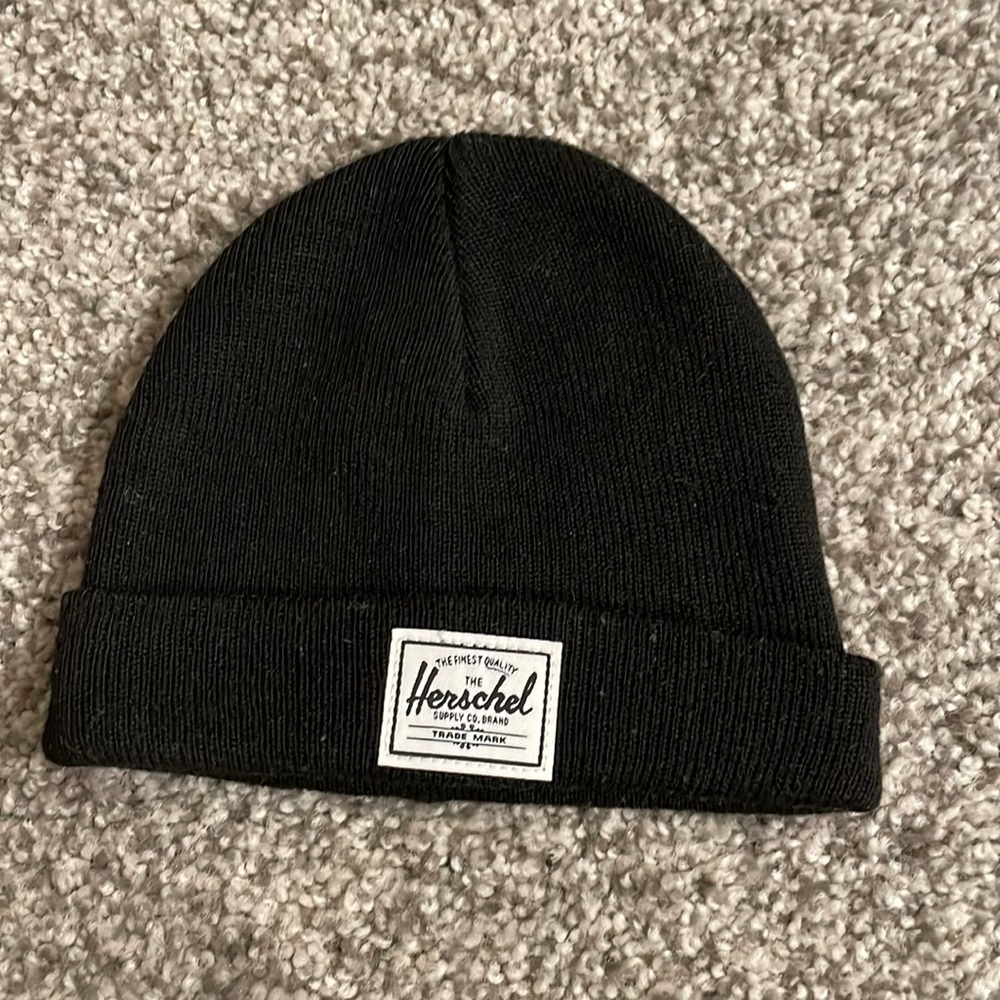Black Herschel baby beanie